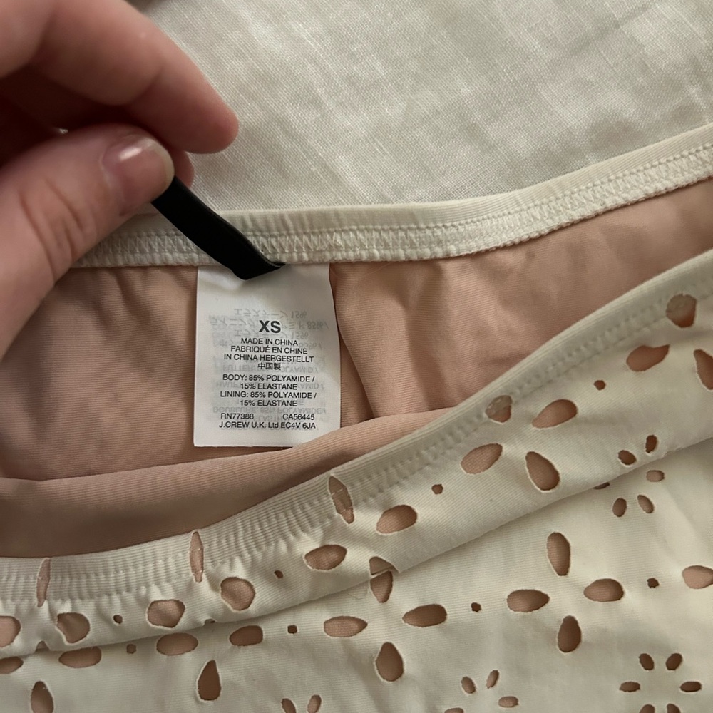 J. Crew Cream and White Eyelet Bandeau Bikini - Picture 3 of 4